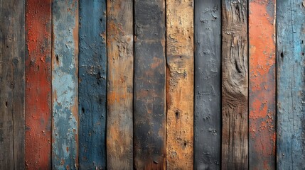 Timeworn wood planks, each bearing the unique charm of cracks and alluring wood fibers. Old wood background.