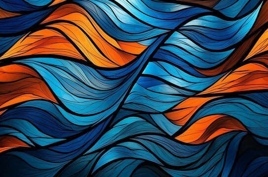 Colorful blue and orange abstract background