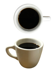 白いカップにブラックコーヒー