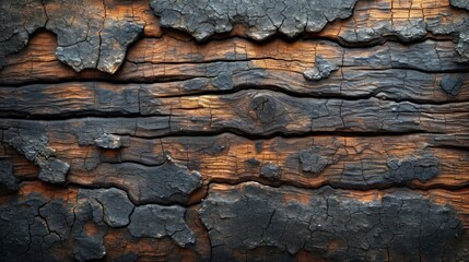 Old wooden background with interesting cracks and wood grain. top view.