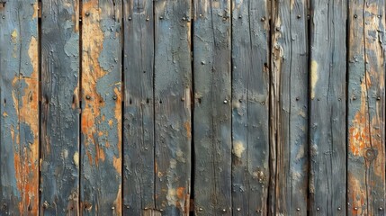 Fototapeta premium Old wooden boards with paint that has long since peeled off. top view.