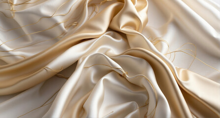 gold and white satin texture background
