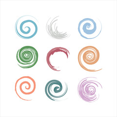 Decorative spiral shapes elements sketch