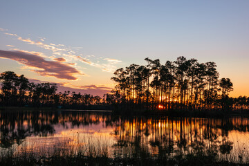 Long Pine Key Lake Everglades Sunset in Florida