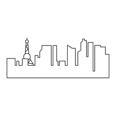 Fototapeta premium Line Skyline City