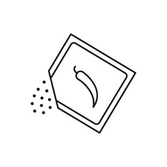 Chili powder sachet icon line style isolated on white background. Vector illustration