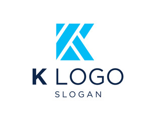 The logo design is about Letter K and was created using the Corel Draw 2018 application with a white background.