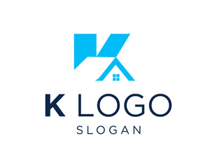 The logo design is about Letter K and was created using the Corel Draw 2018 application with a white background.