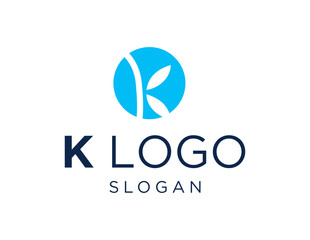 The logo design is about Letter K and was created using the Corel Draw 2018 application with a white background.