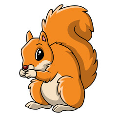 Funny cute squirrel cartoon happy - 715198370