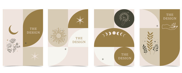 boho card tarot for a4 vertical illustration design