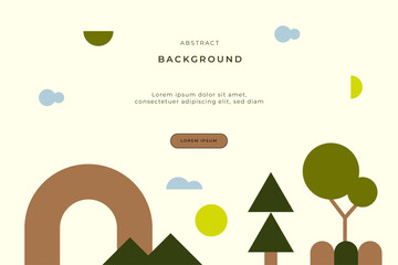 eco theme abstract landscape background with earthy color geometric shapes