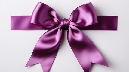violet ribbon on white background.