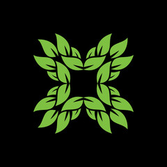 Abstract floral background with leaves