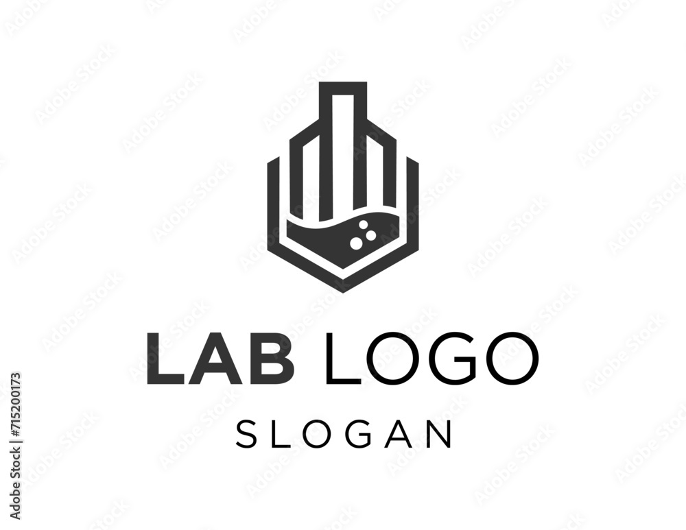 Poster the logo design is about lab and was created using the corel draw 2018 application with a white back