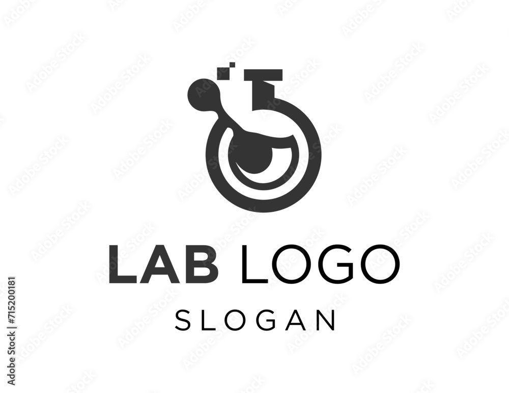 Poster the logo design is about lab and was created using the corel draw 2018 application with a white back