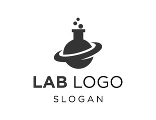 The logo design is about Lab and was created using the Corel Draw 2018 application with a white background.