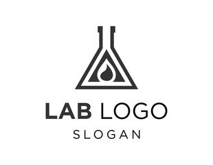 The logo design is about Lab and was created using the Corel Draw 2018 application with a white background.