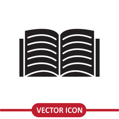 Book Icon Vector Illustration. simple open book sign on white background..eps
