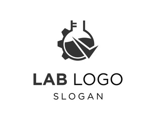 The logo design is about Lab and was created using the Corel Draw 2018 application with a white background.
