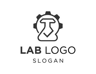 The logo design is about Lab and was created using the Corel Draw 2018 application with a white background.