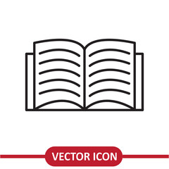 Book Icon Vector, open bool icon simple liner illustration on white background..eps