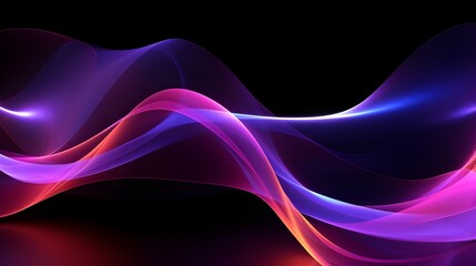 Obraz premium background of an abstract lights with wave texture, in the style of digital neon, long exposure, neon realism, whiplash curves, luminous 3d objects. Generative AI.