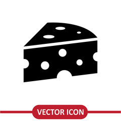 Cheese Icon. Farm Product simple flat illustration on white background..eps