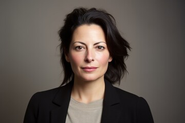 Portrait of a beautiful business woman looking at the camera in a studio