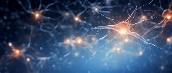 Fototapeta na wymiar An asset background of neuron cell in the body of human