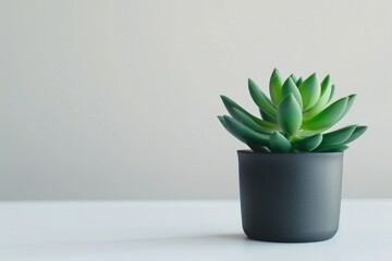 a small potted plant sitting on a white surface