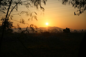 sunset in the mountains