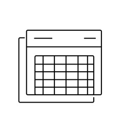 Calendar flat line icon. Calendar line art. Flat line vector illustration