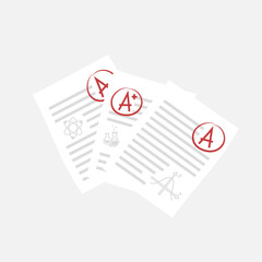  The result of the exam. Perfectly imperfect quality score. Academic excellence icon.