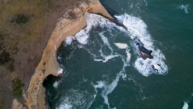Sunset, Dynamic Cliffs & Coastline: Airstream Glamping at Half Moon Bay in California Captured by Drone #13