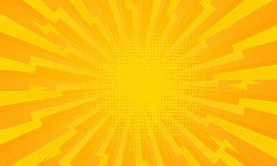 Orange gradient ray burst dot style background vector design