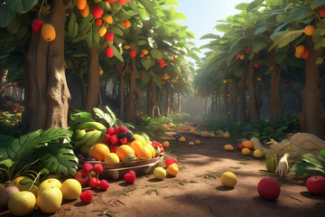 fantasy abundant fruit in the forest © Maizul