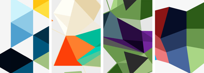 Triangle geometric abstract backgrounds. Vector illustration For Wallpaper, Banner, Background, Card, Book Illustration, landing page