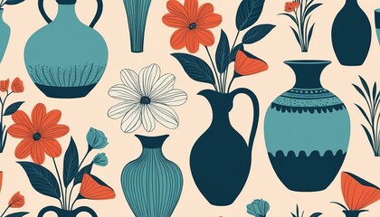 Abstract Vase Pattern for Various Designs