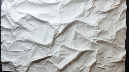 Fototapeta premium Glued white paper background. Crumpled texture background.