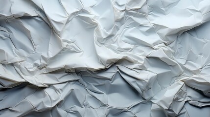 Glued white paper background. Crumpled texture background.