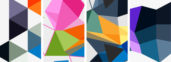 Set of triangle poster backgrounds. Vector illustration For Wallpaper, Banner, Background, Card, Book Illustration, landing page