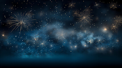 Beautiful fireworks background at night for holiday decoration