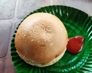 Burger, is a food consisting of fillings—usually a patty of ground meat, placed inside a sliced...