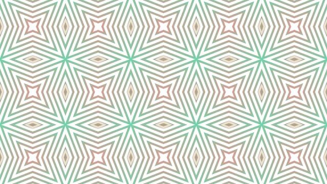 Unique colorful design. Abstract color background with symmetrical repeating patterns. Seamless looping animation. Ideal for yoga, clubs, shows, etc.