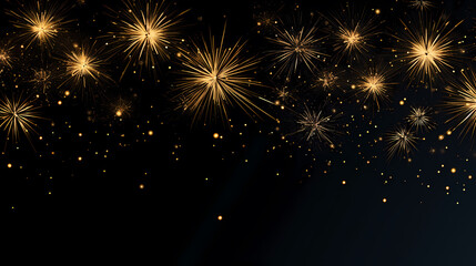 Naklejka premium Beautiful fireworks background at night for holiday decoration