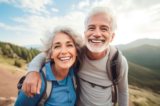 A senior couple vacation in nature vibe