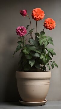 orange flower in a pot, Generative AI