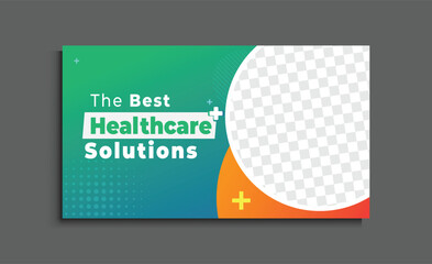 Medical health care YouTube thumbnail clickable video cover editable web banner design