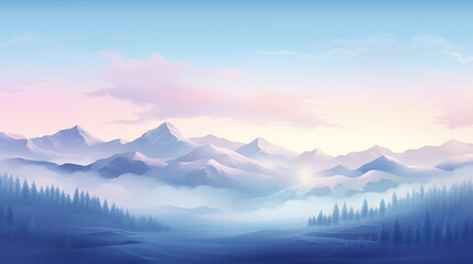 Fototapeta na wymiar sunrise in the mountains background 